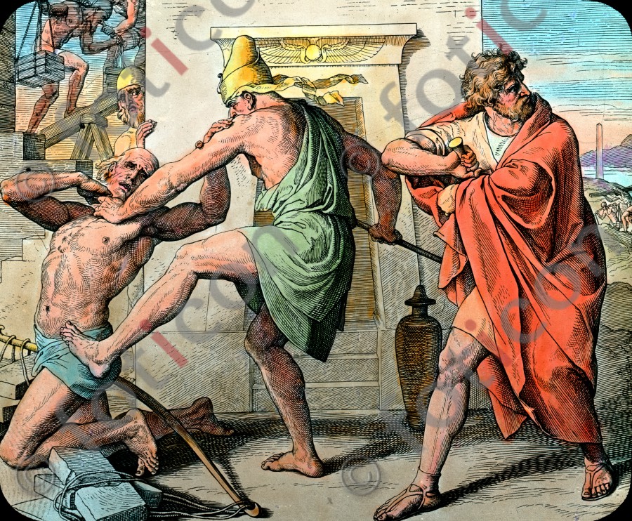 Moses erschlägt einen Ägypten | Moses kills an Egypt (foticon-simon-045-043.jpg)